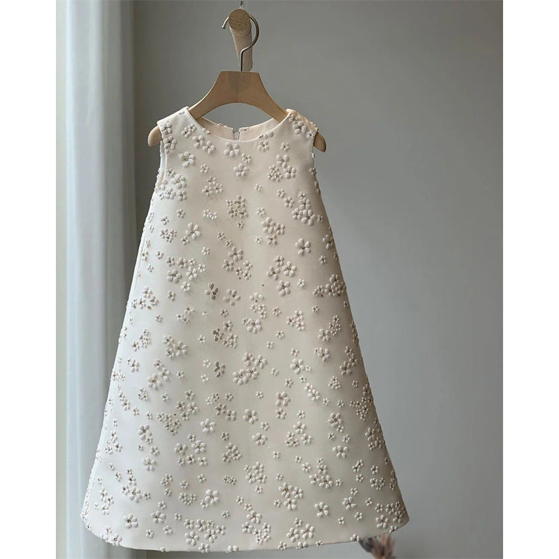 Children's Dress with Flowers and Bow