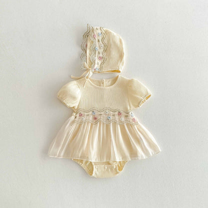 Girls' Bodysuit with Flowers and Tulle