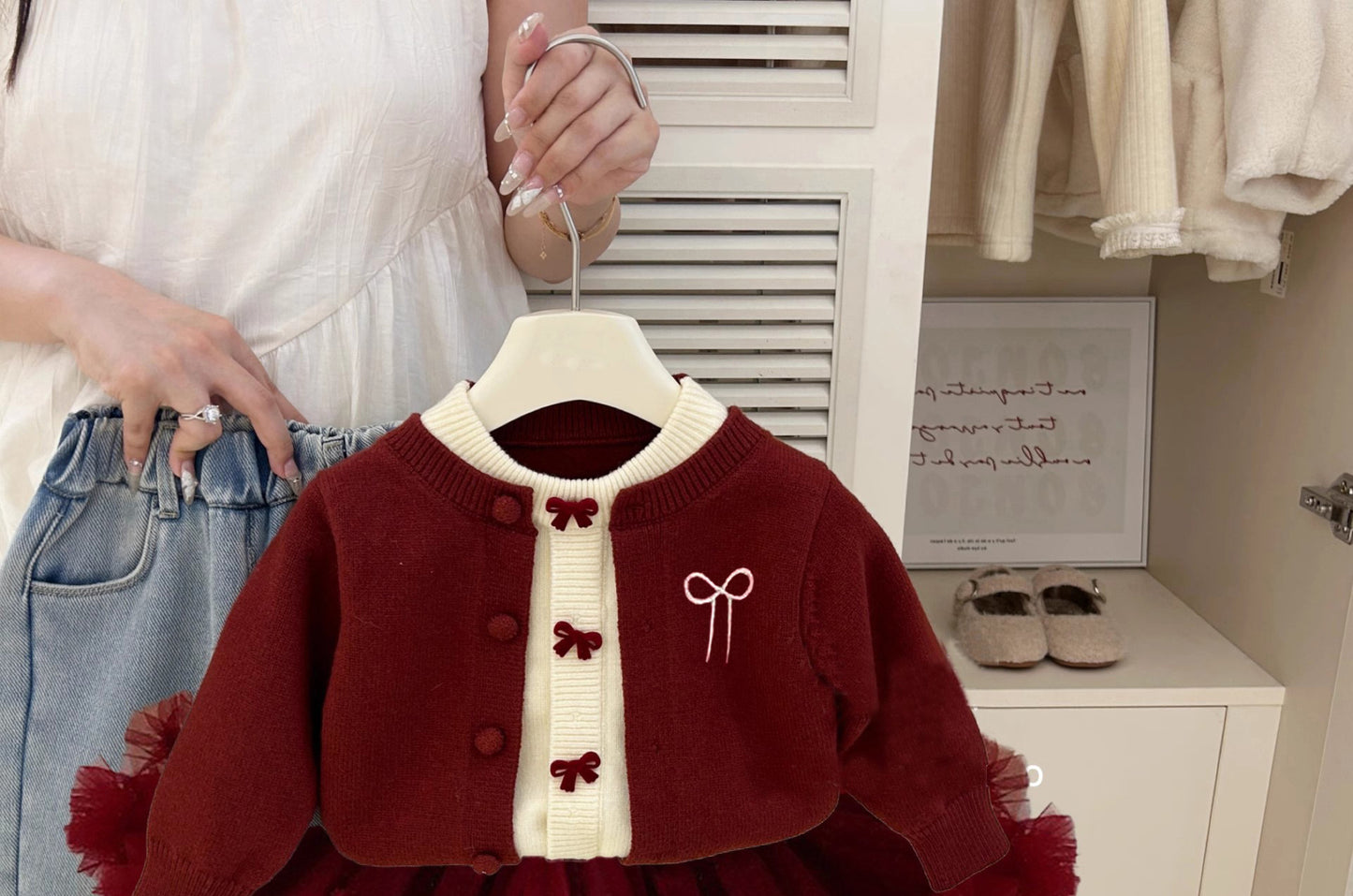 Red Children's Set with Bows