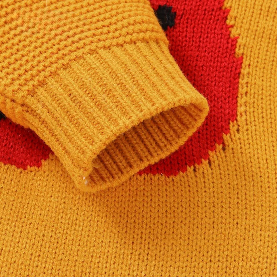 جمبسوت أطفال محبوك بنقشة الخنفساء 