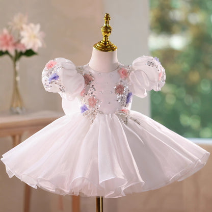 White Floral Party Dress