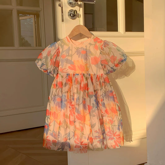 Children's Floral Tulle Dress