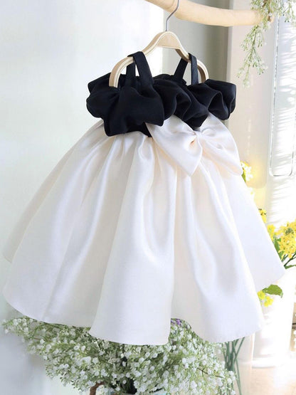 Vestido de fiesta blanco y negro 
