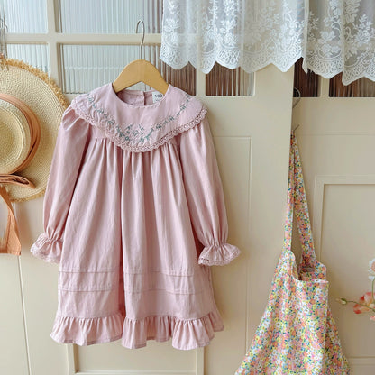Children's Dress with Lace and Flowers
