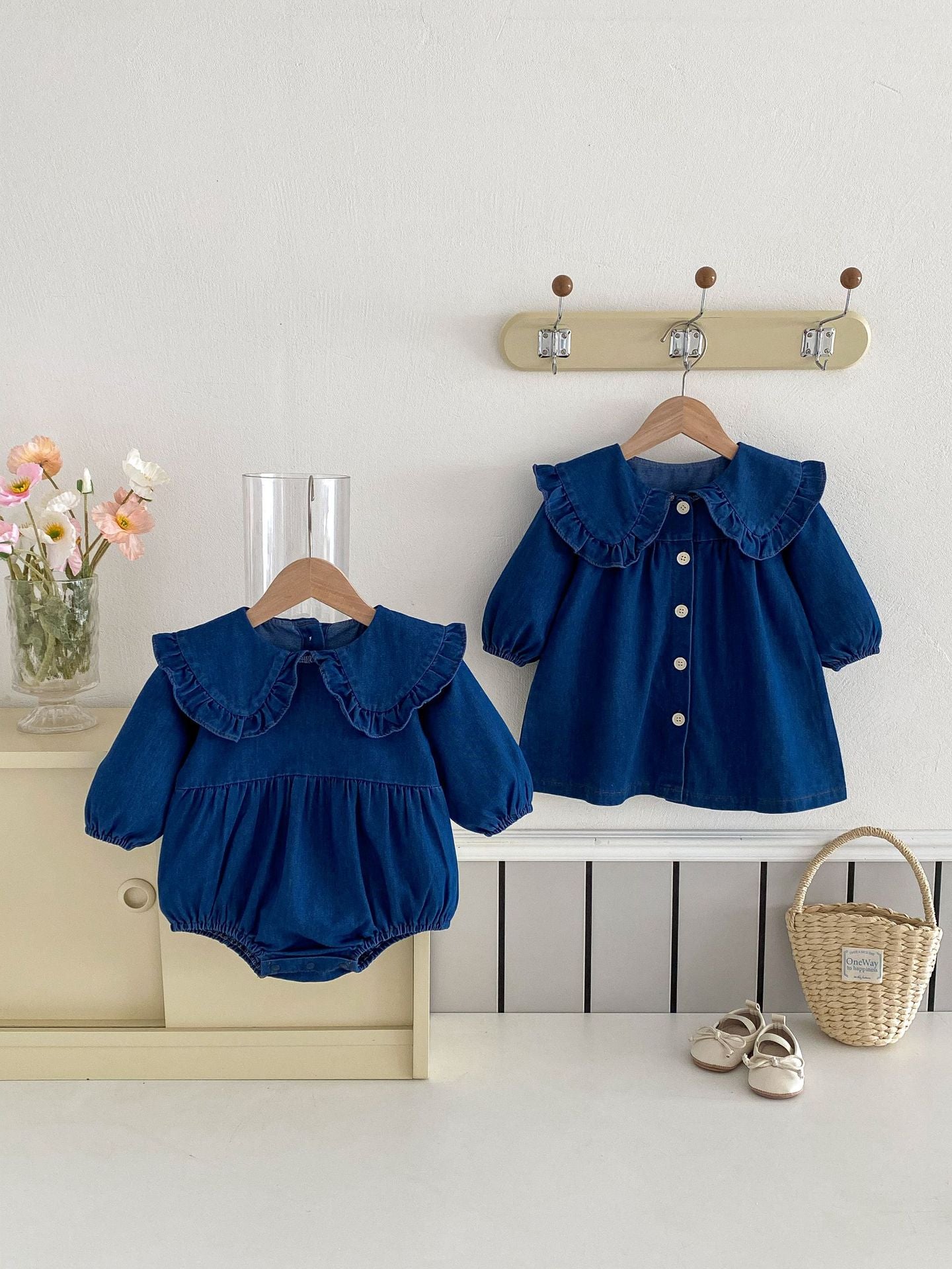 Body/ Denim Dress with Collar