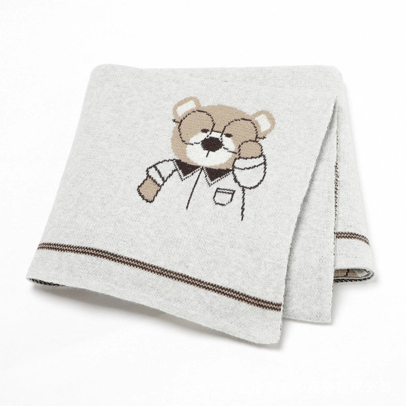Children's Blanket Teddy Bear with Glasses