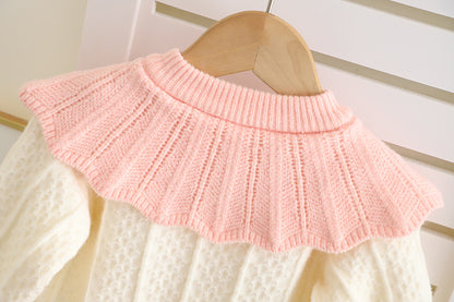 Children's Knitted Set with Bow and Flower