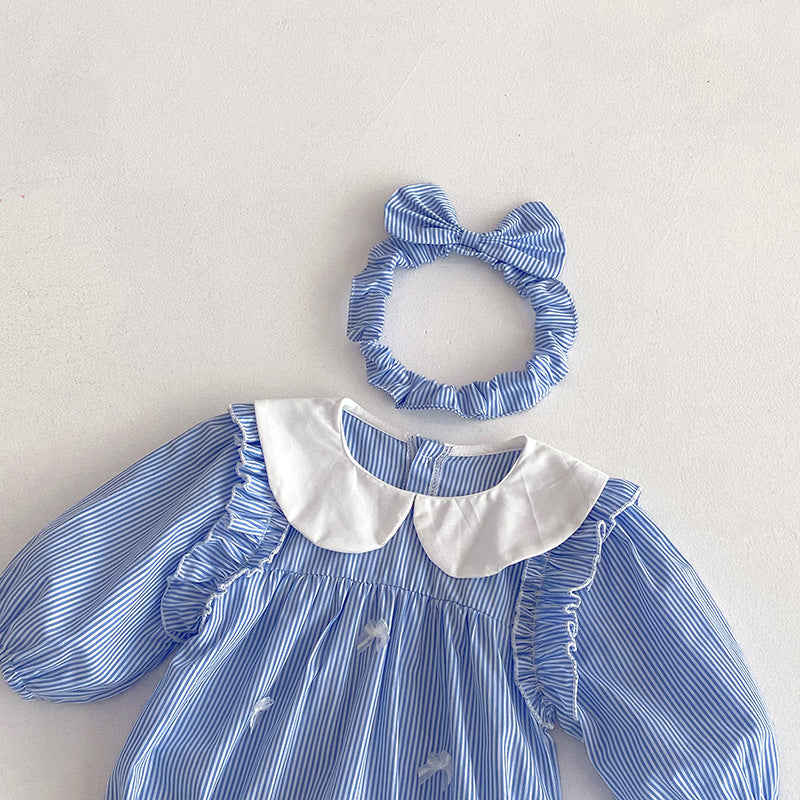 Body/ Striped Children's Dress with Bow