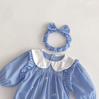 Body/ Striped Children's Dress with Bow
