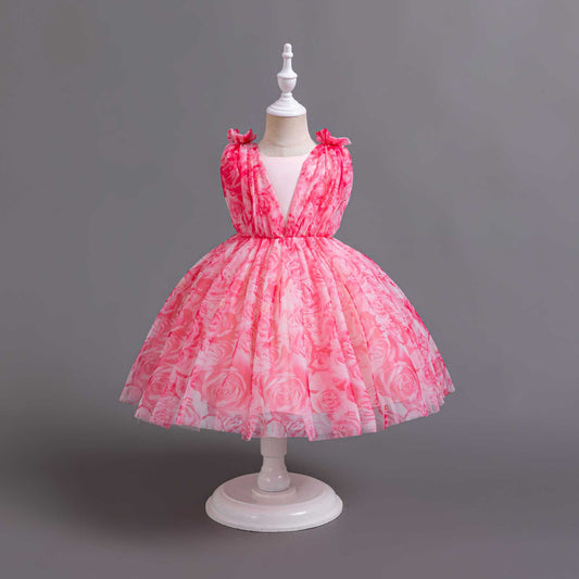 Pink Floral Children's Party Dress