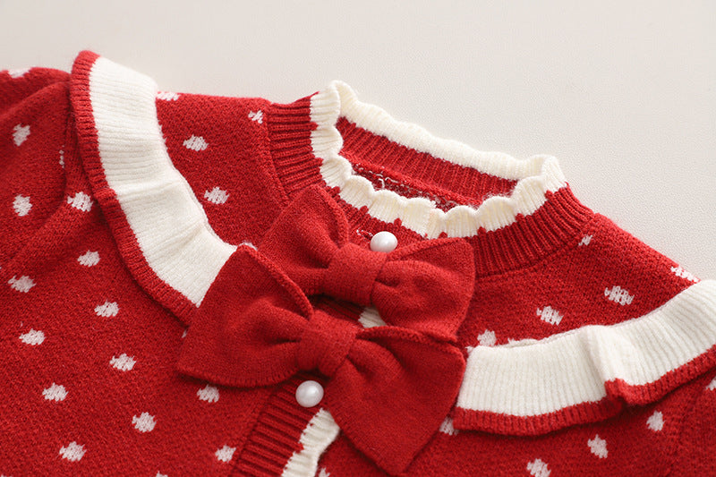 Girls' Knitted Set with Bows