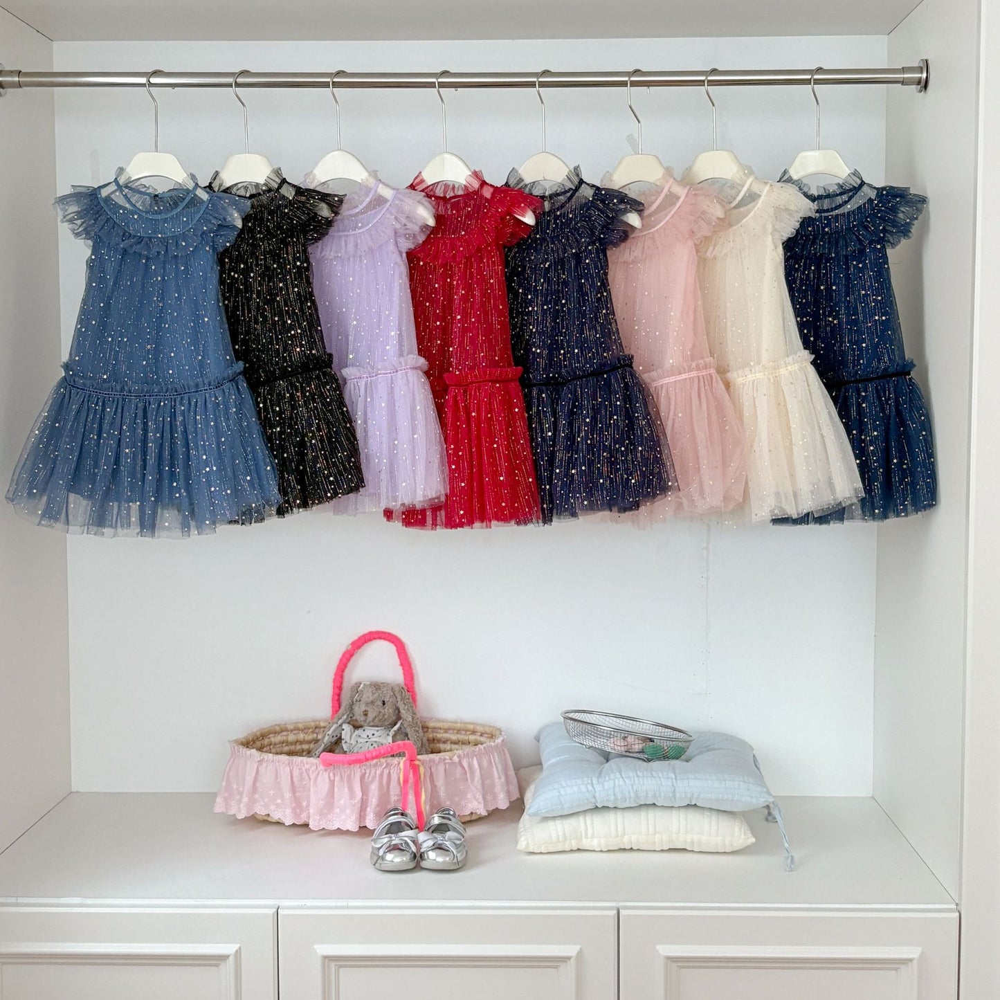 Girls' Tulle Dress with Small Stars