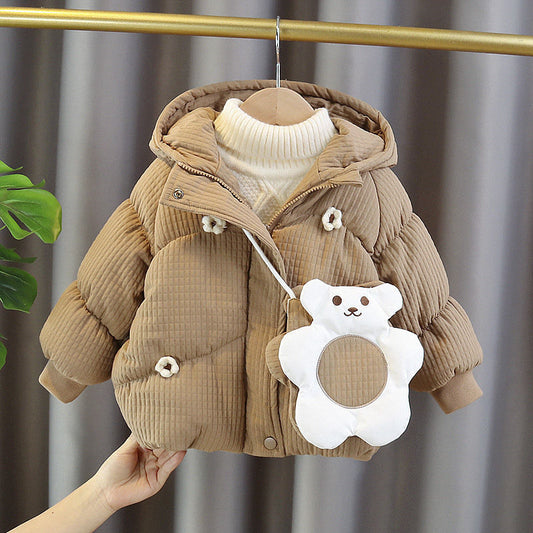 Chaqueta floral para mujer y niña + bolso con osito de peluche 