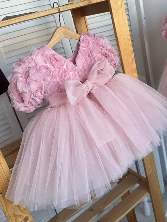 Flower and Tulle Party Dress
