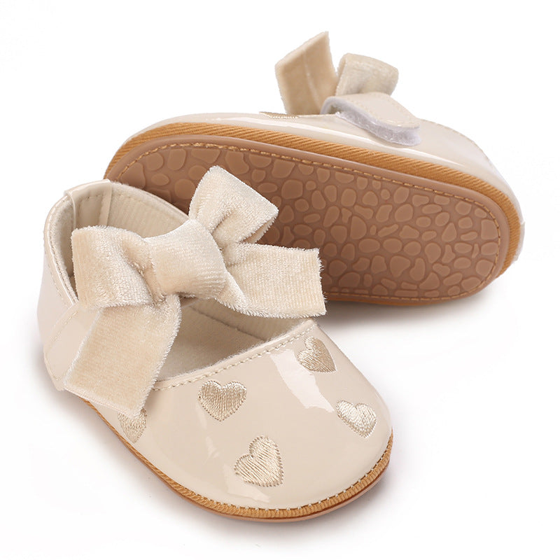 Children's Shoe with Bow and Hearts