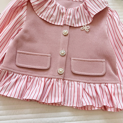 Children's Set with Ruffles and Pearl Buttons