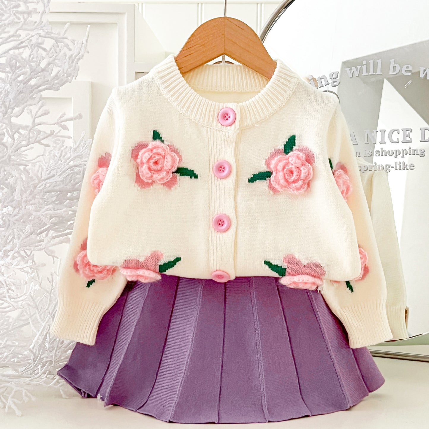 Mussi Winter Floral Knit Children's Set