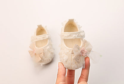 Children's Shoes with Flowers and Bow
