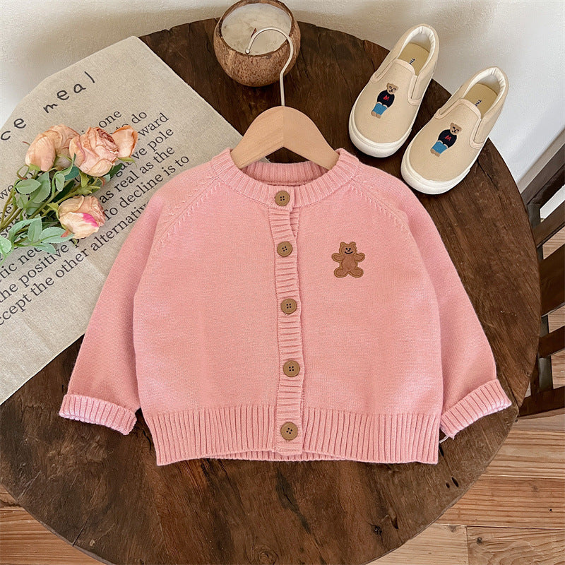 Abrigo de osito de punto para mujer y niño 
