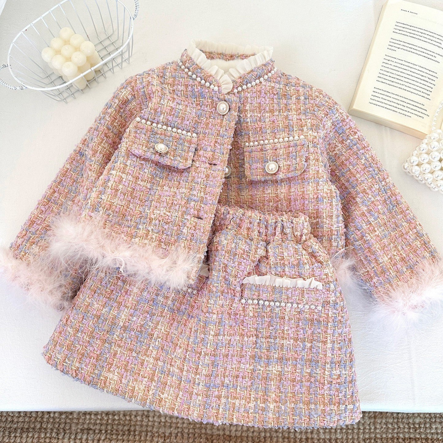 Children's Tweed Pearl Set