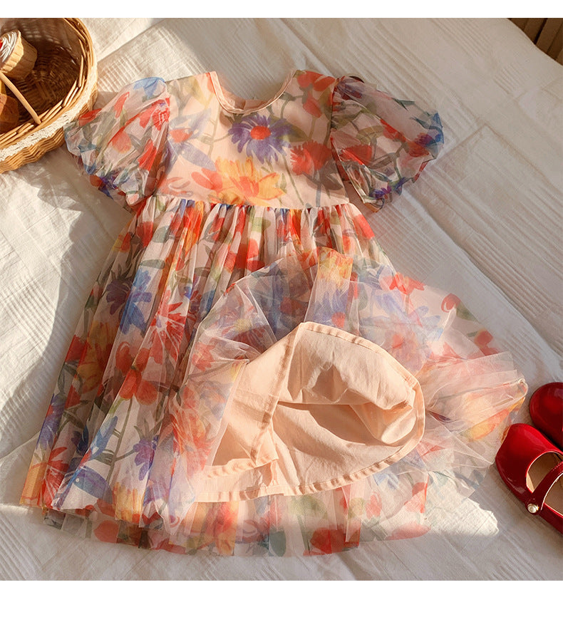 Children's Floral Tulle Dress