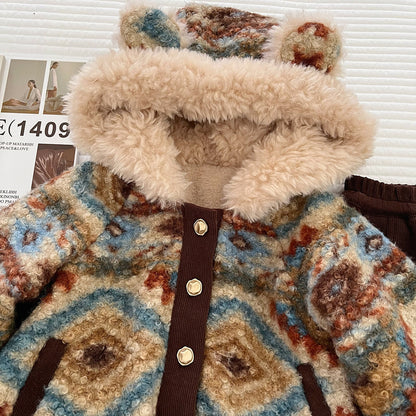 Girls' Super Warm Button-Down Set