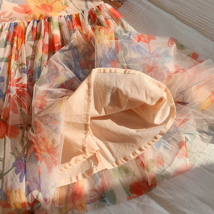 Children's Floral Tulle Dress
