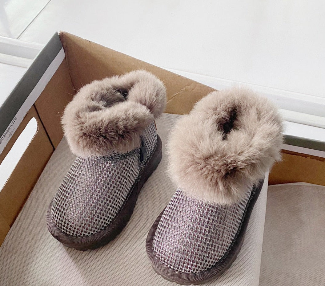 Girls' Shiny Furry Boots