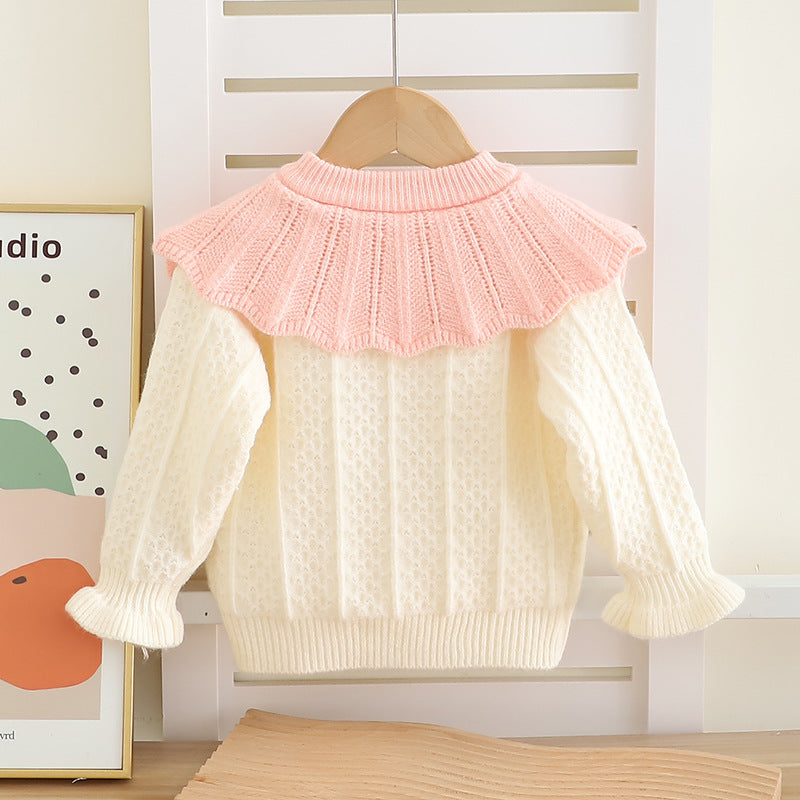 Children's Knitted Set with Bow and Flower