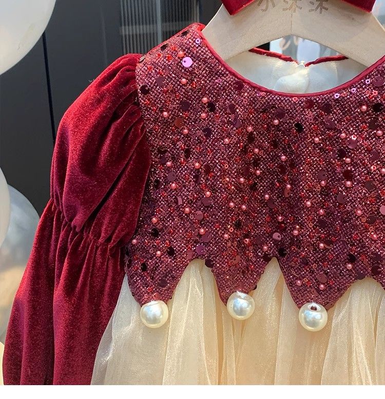 Children's Velvet Sequin Dress