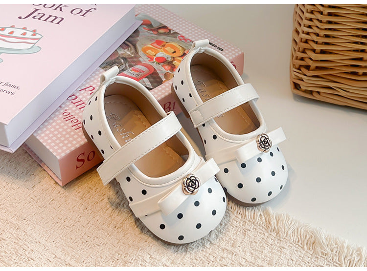 Girls' Polka-Dot and Flower Shoe