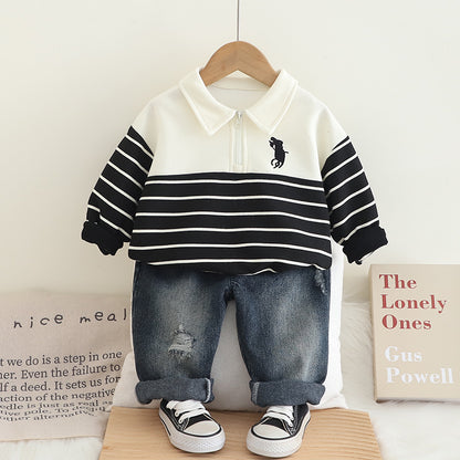 Children's Set Men's Jeans and Stripes