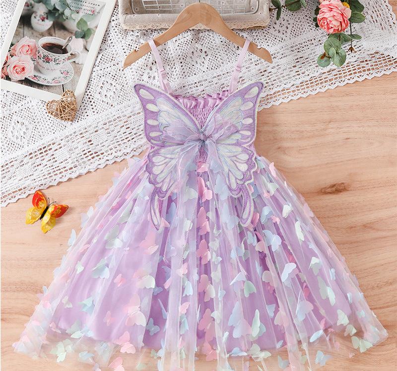 Vestido Infantil Borboletinhas e Asinha 