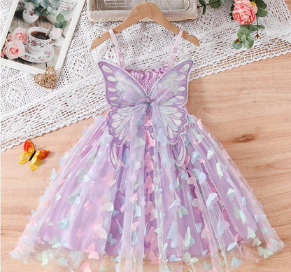 Vestido Infantil Borboletinhas e Asinha 