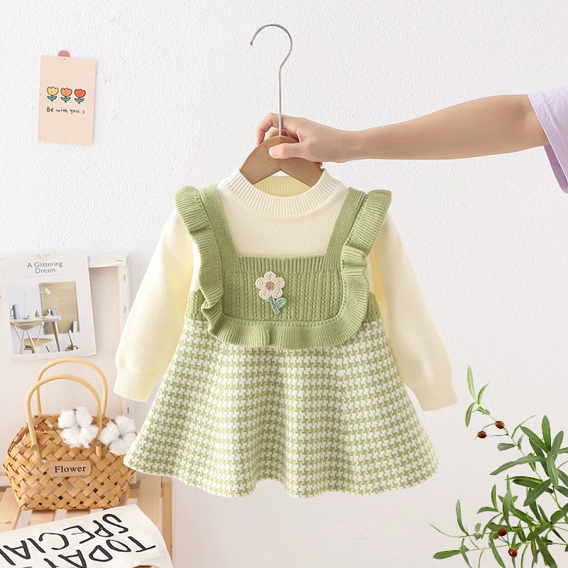 Children's Knitted Flower Dress