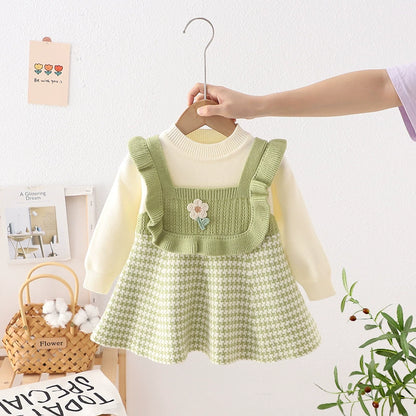 Children's Knitted Flower Dress