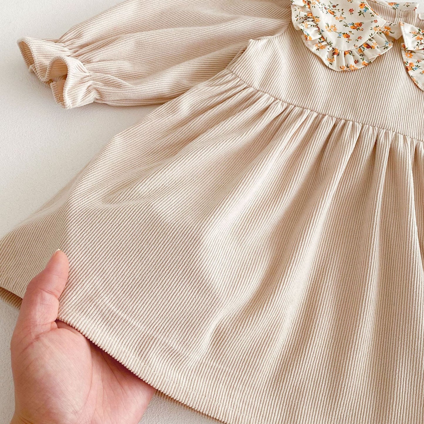 Children's Dress with Flower Collar
