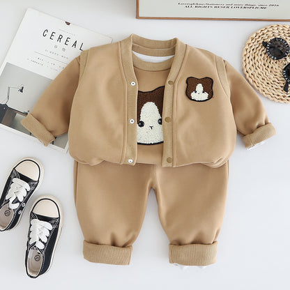 Conjunto de invierno de 3 piezas para niño Oso 