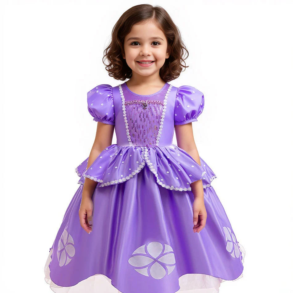 Purple Party Dress with Accessories