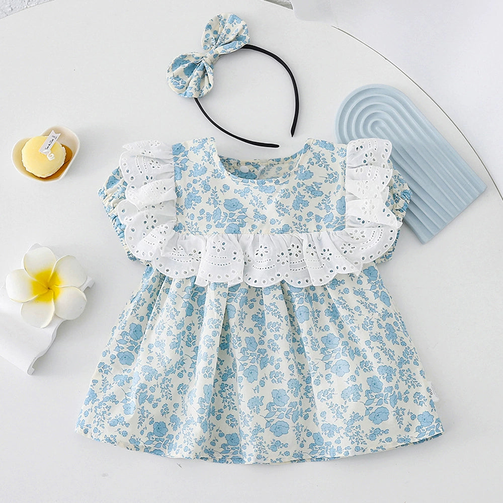 Blue Floral Children's Dress