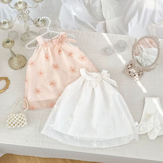 Children's Tulle Dress with Little Flowers