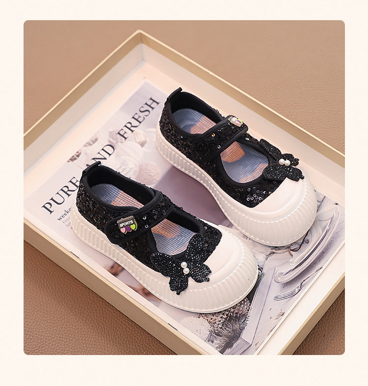 Zapatos de mariposa brillantes para mujer y niños 