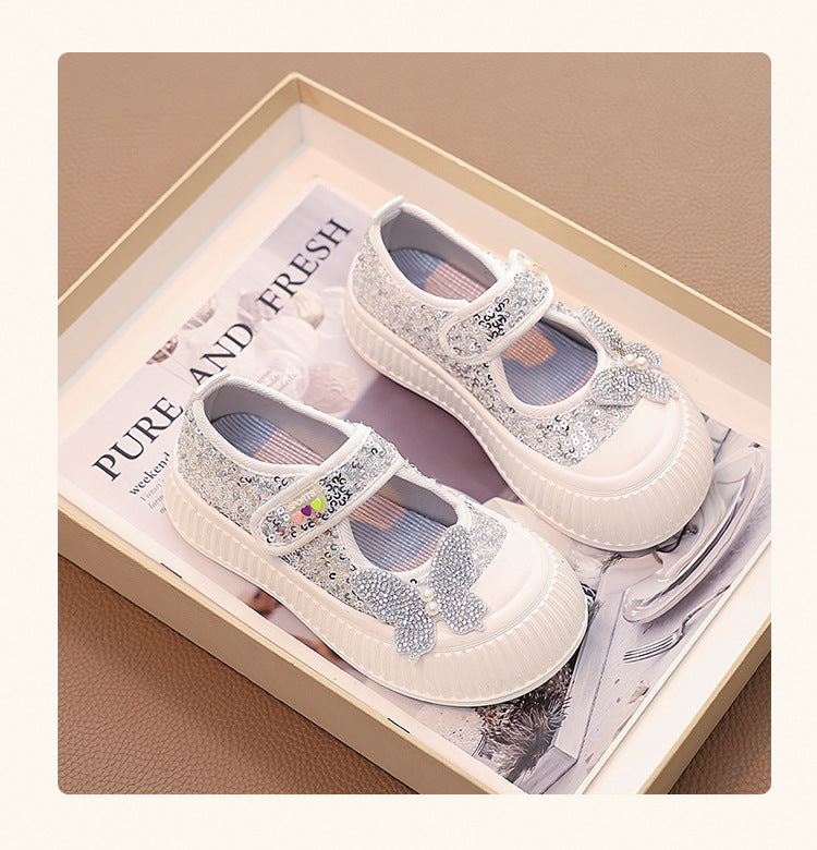 Zapatos de mariposa brillantes para mujer y niños 