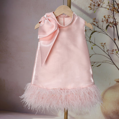 Children's Dress with Bow and Feathers