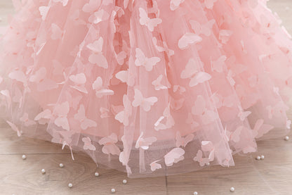 Children's Party Dress with Butterflies and Bows