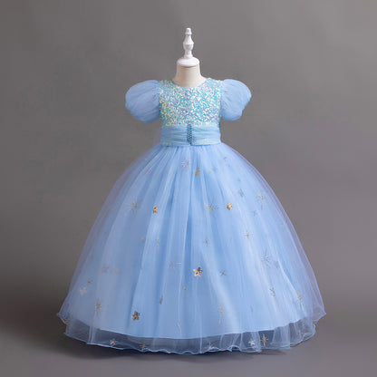 Vestido de fiesta infantil con estrellas brillantes