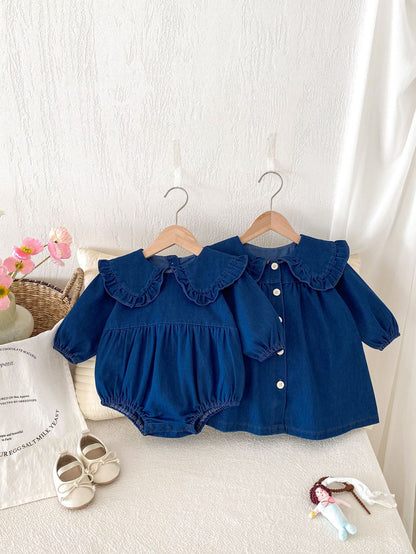 Body/ Denim Dress with Collar