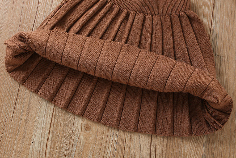 Mussi Girls' Knitted Outfit with Small Flowers