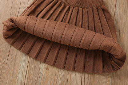 Mussi Girls' Knitted Outfit with Small Flowers
