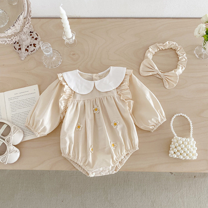 Body/ Beige Children's Dress with Little Flowers